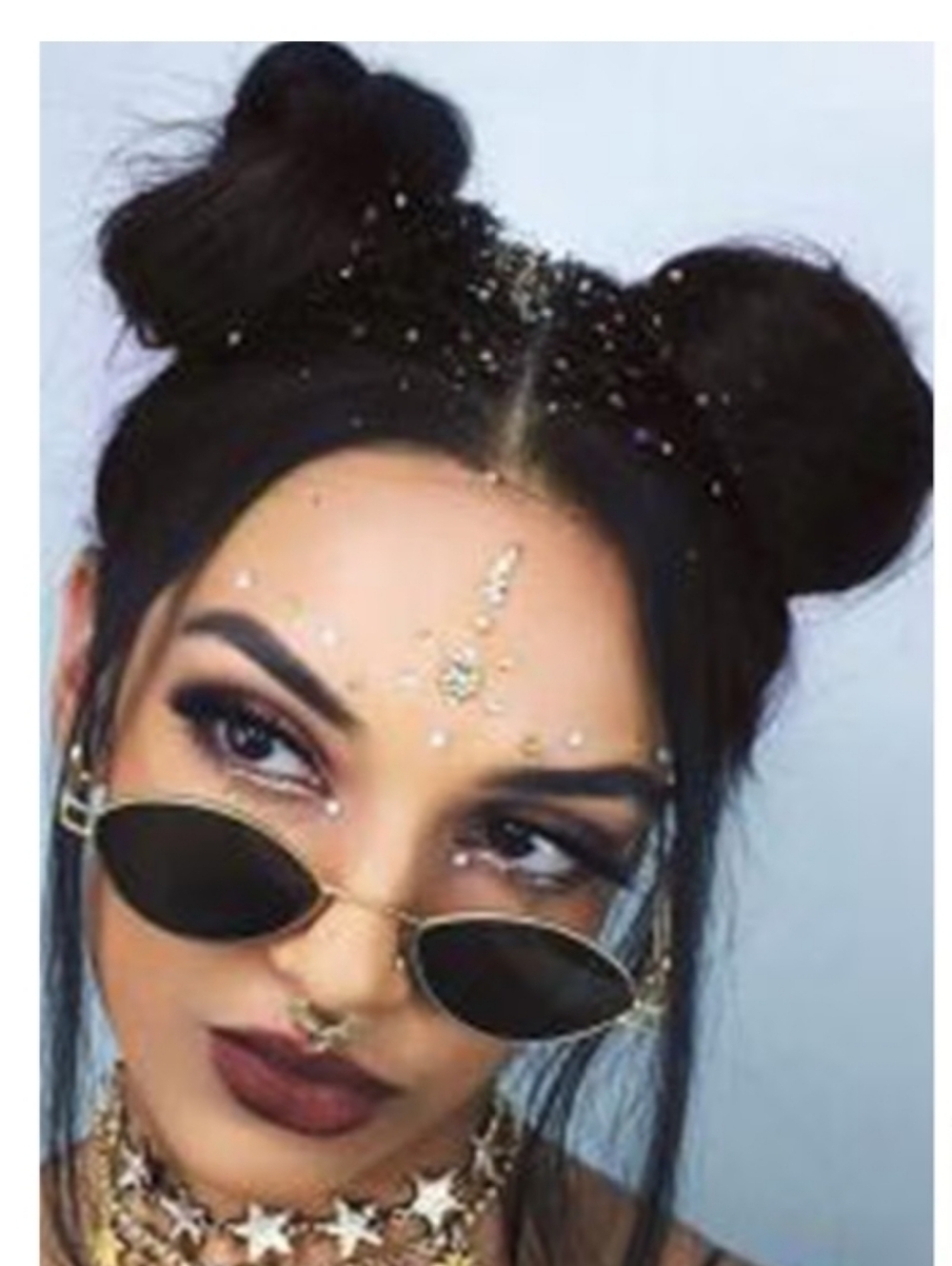 Claw clip faux hair buns pigtails In Brown/black Look Like Real Hair